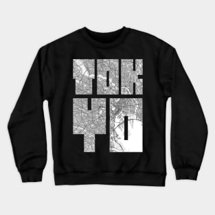 Tokyo, Japan City Map Typography - Light Crewneck Sweatshirt